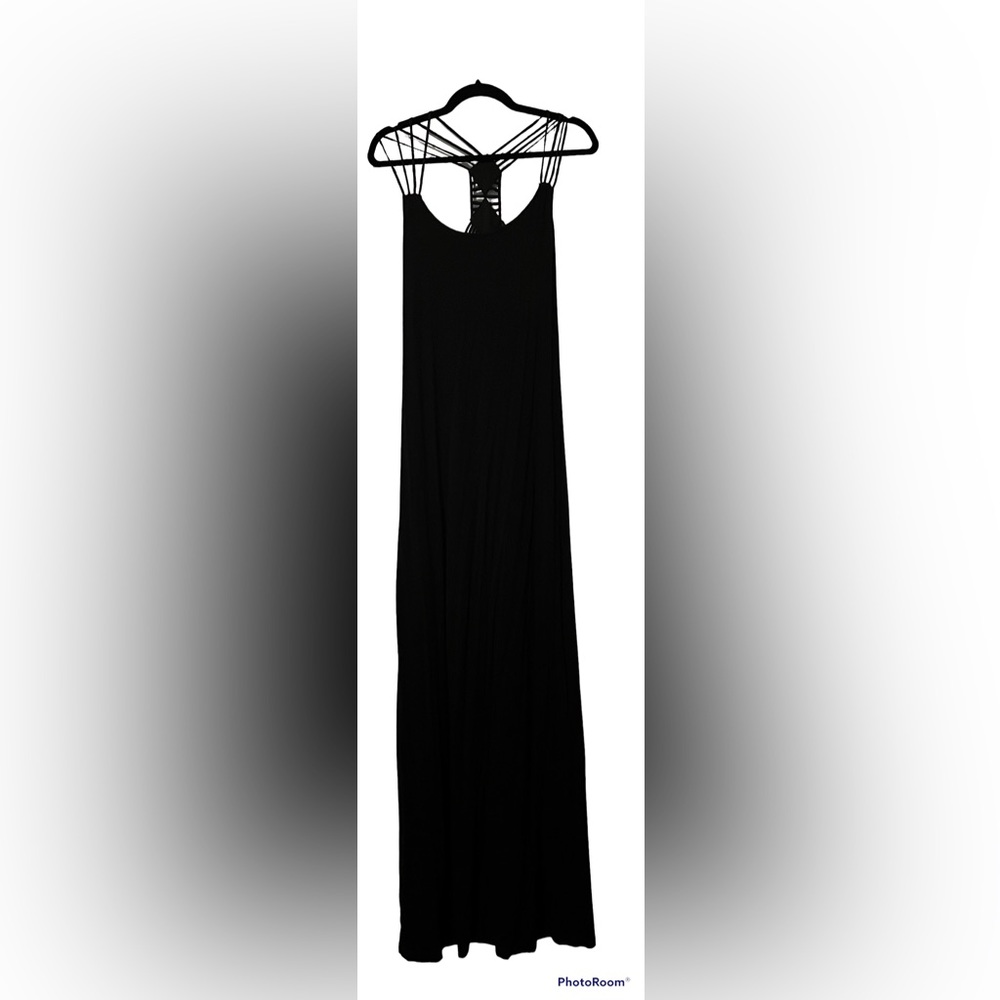 Cynthia Rowley Size Medium Long Black Cotton Dress
